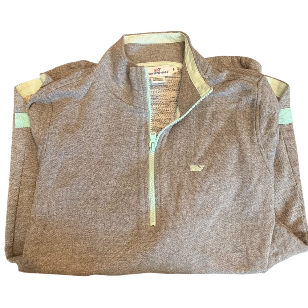 Vineyard Vines Pullover Gray And Mint Quarter-Zip… - image 2